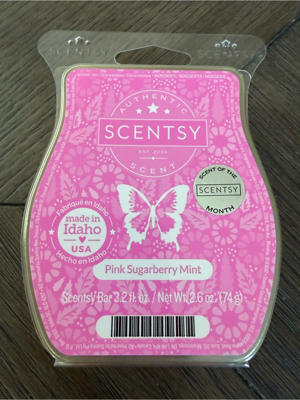 Scentsy Pink Sugarberry Mint Wax Bar Scent of the Month Retired